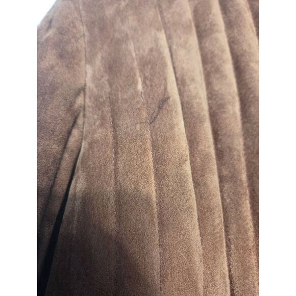 VTG 70s Le Soleil Leather Suede Quilted Open Front Jacket Sz. 7/8 - Picture 6 of 9